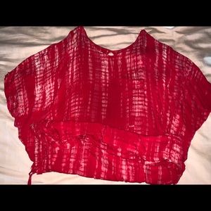 Living hula designer tiedye off shoulder tie dress